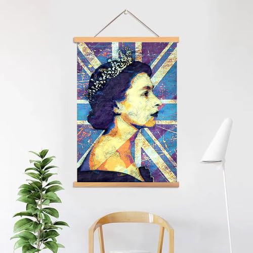 Pop Art Queen Crown Poster | Union Jack Wall Art Print 16x24