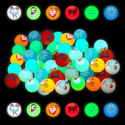 Christmas Glow in the Dark Bouncy Balls Set - 100 Pack, 0.98 Inch
