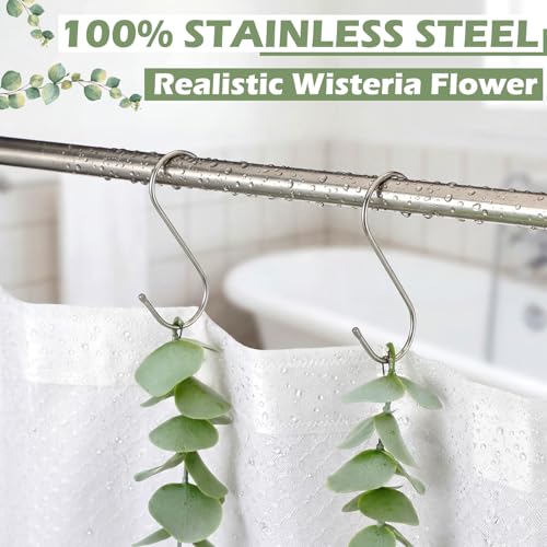 12 Pcs Eucalyptus Shower Curtain Hooks - Spring Decor Rings
