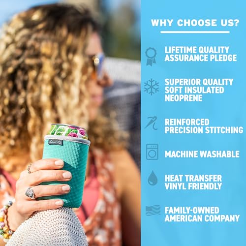Current Co. Multicolor Beer Can Cooler Sleeves 5 Pack - Insulated Neoprene Koozies for 12oz Cans & Bottles
