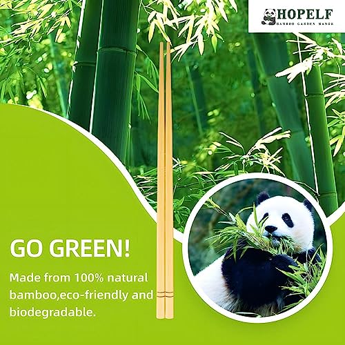 9.5-Inch Bamboo Chopsticks - Set of 5 Pairs, Eco-Friendly Design