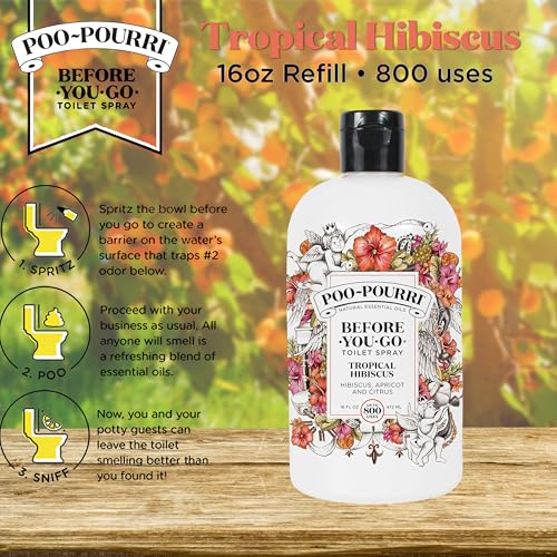 Poo-Pourri Before-You-Go Toilet Spray Refill, Tropical Hibiscus, 16 Fl Oz