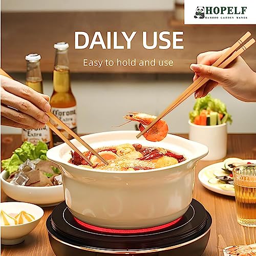 9.5-Inch Bamboo Chopsticks - Set of 5 Pairs, Eco-Friendly Design