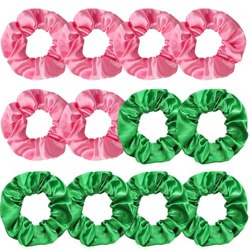 Silk Satin Hair Scrunchies 12-Pack Soft Hair Ties for Women