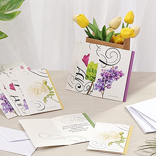 12 Sympathy Cards Set with Envelopes - Heartfelt Bereavement Notes