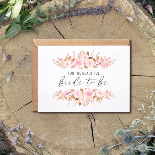 Floral Bride to Be Card - 5x7 Greeting Card for Bridal Shower & Wedding