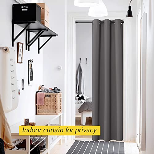 NICETOWN Grey Doorway Curtain - 42x80 Inch Grommet Closet Room Darkening Panel