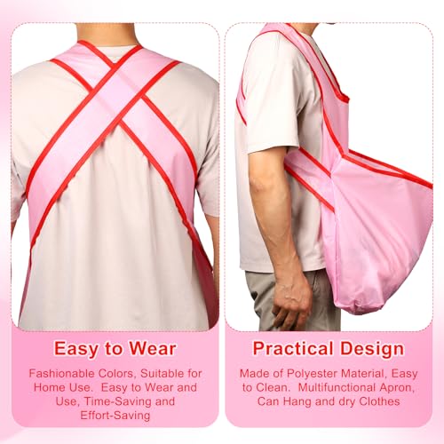 Lasuroa Portable Clothes Drying Apron with Large Pouch - Pink