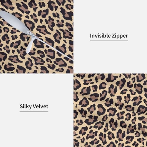 Jbofyee Leopard Throw Pillow Covers 20x20 Inch, Soft Cheetah Print Set of 2