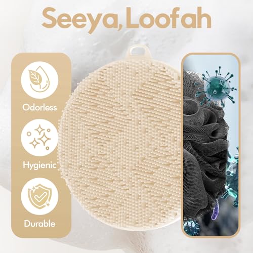 Zennow Silicone Body Scrubber - Gentle Exfoliating Shower Loofah