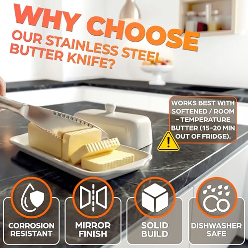 2-Piece Stainless Steel Butter Knife Set with Grater Blade