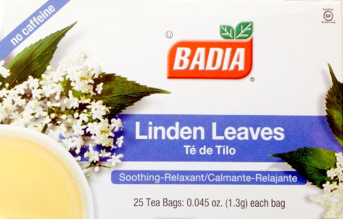 Badia Linden Leaves Tea – 25 Tea Bags, Relaxing Caffeine-Free Herbal Infusion