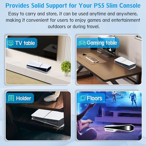 PS5 Slim Stand Console Bracket Holder - Transparent & Black