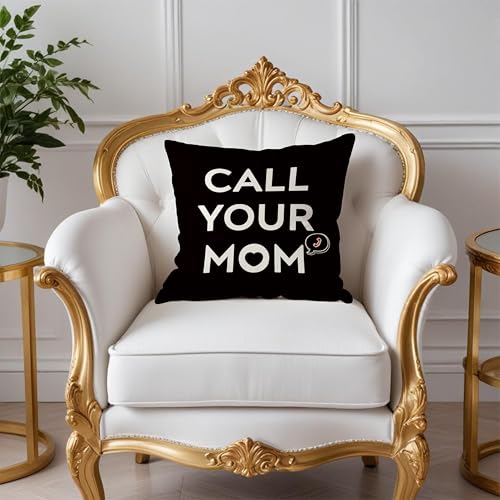 Fuasei Call Your Mom Flannel Pillow Cover - Style 2, 18x18 Decorative Gift
