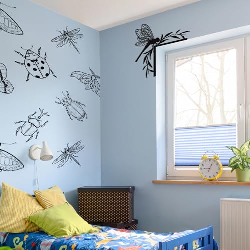 Rajukit Matte Black Metal Dragonfly Wall Art - Waterproof Door Frame Decor