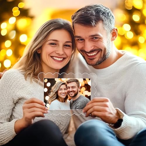 5 x 7 Scalloped Acrylic Picture Frame with Magnetic Holder - 1 Pack