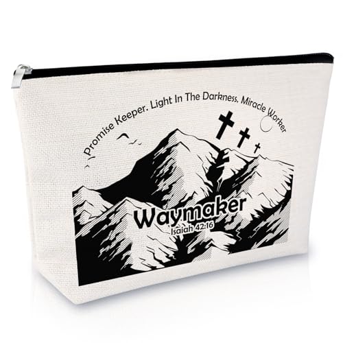 Christian Bible Verse Makeup Bag - Inspirational Religious Travel Pouch