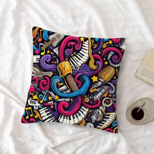 oFloral 18x18 Inch Decorative Square Cushion Cover - Soft Cotton Blend for Sofa Bed Chair Living Room