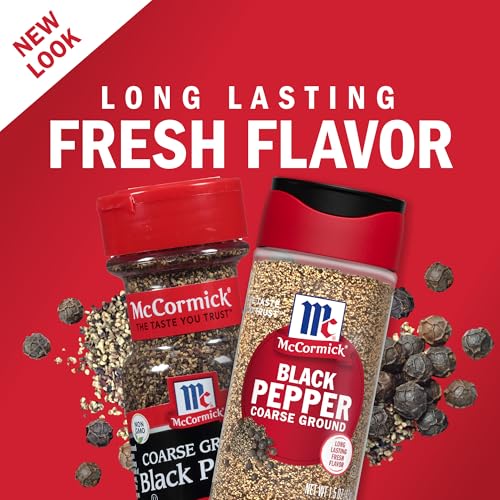 McCormick Coarse Ground Black Pepper 1.5 oz Pack of 6 - Bold, Robust Flavor