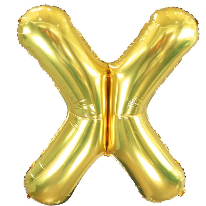 40 Inch Gold Letter X Balloon - Foil Alphabet Decoration