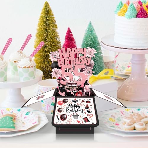 55th Birthday Card for Women - 3D Greeting Card & Gift Box
