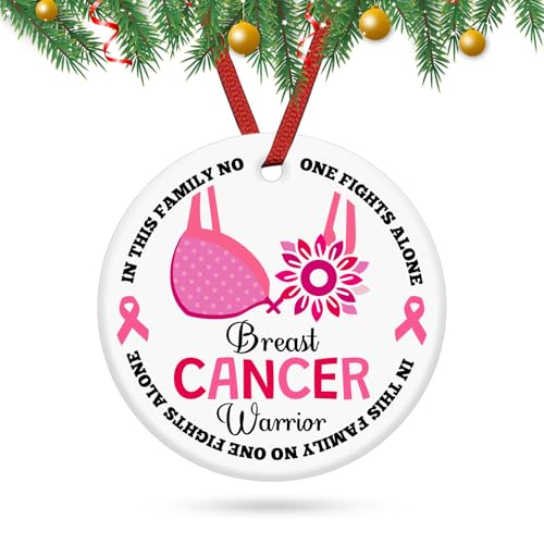 Breast Cancer Awareness Ceramic Ornament Survivor Keepsake Christmas Gift