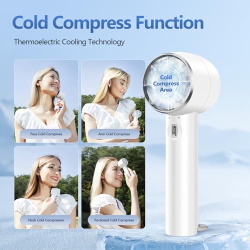 Portable Handheld Turbo Fan with Cold Compress - 4200mAh Rechargeable Mini Fan