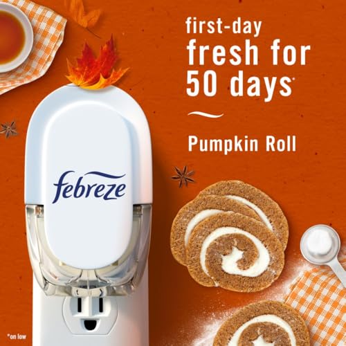 Febreze Fade Defy Plug Air Freshener Refill, Pumpkin Roll, 2 Count