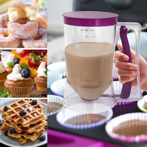 YOUOIVIA Pancake Batter Dispenser with Squeeze Handle - 4 Cup Capacity