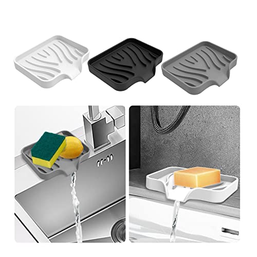 HANCELANT Silicone Soap Holder - Self-Draining Shower Soap Dish, 3 Pack