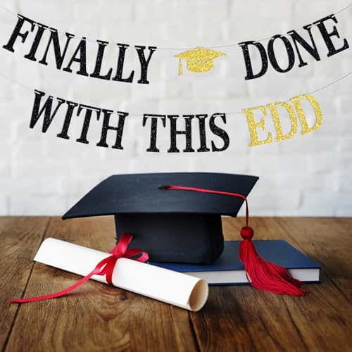 Doctor of Education Graduation Party Banner - Congrats EDD Decorations