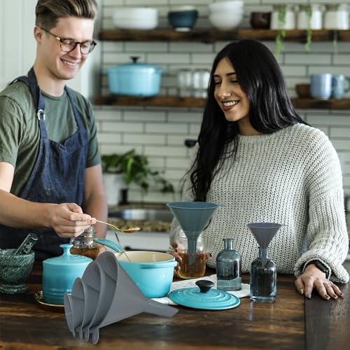 KongNai Kitchen Funnels Set of 4 - Food Grade Plastic for Bottles & Canning