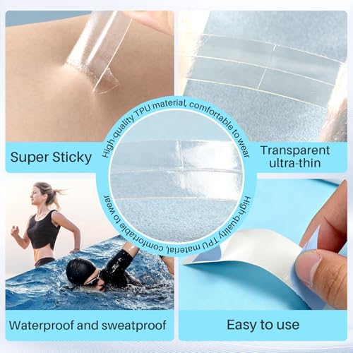 RAQEHO 50PCS Double-Sided Waterproof Lace Front Wig Tape - Ultra-Thin Toupee Tape
