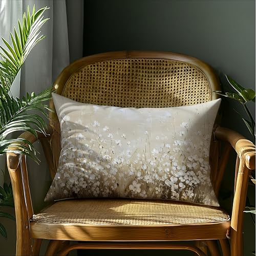 Rustic Floral Pillow Cover 20x12 - Double-Sided Soft Flannelette