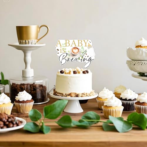 A Baby is Brewing Cake Topper - Coffee Theme for Baby Shower