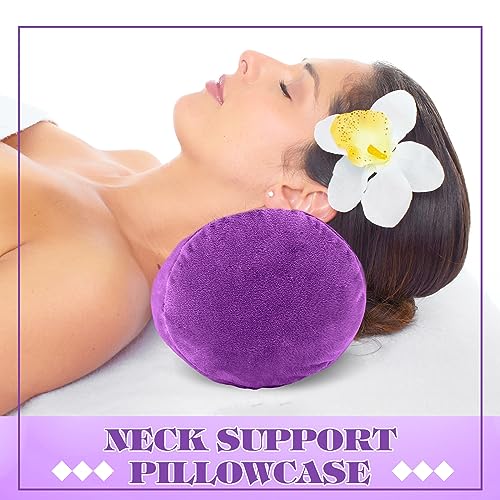 Newwiee Purple Neck Roll Pillow Covers (2 Pack) - 16 x 6 Inch Plush