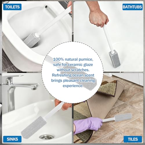 Ocean Scent Pumice Stone Toilet Bowl Cleaner with Long Handle