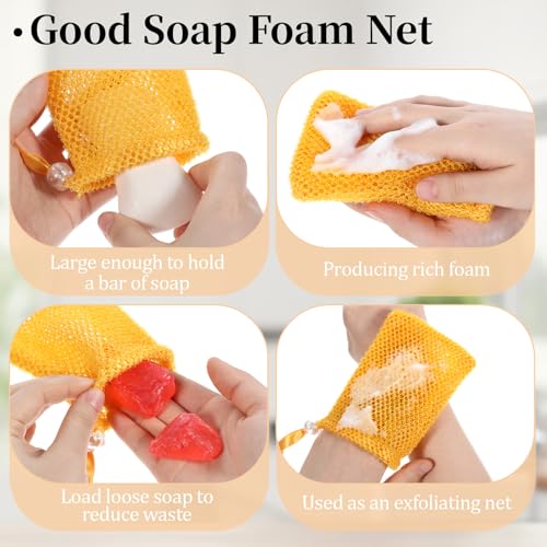 5-Pack Exfoliating Soap Bag Mesh Pouches with Drawstring