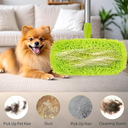 5 Pack Reusable Microfiber & Chenille Mop Pads for Wet & Dry Floor Cleaning