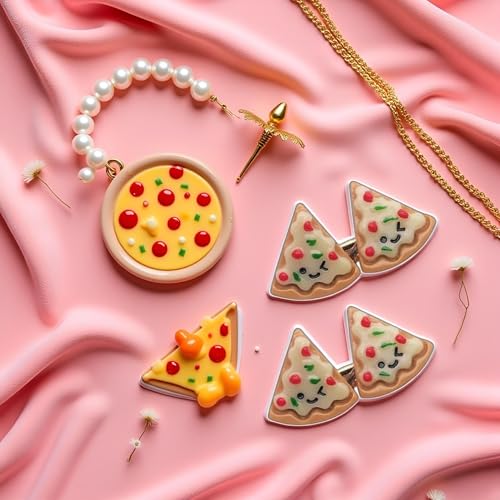 Funny Food Hair Clips 2Pcs Smiley Pizza Duckbill Hairpins