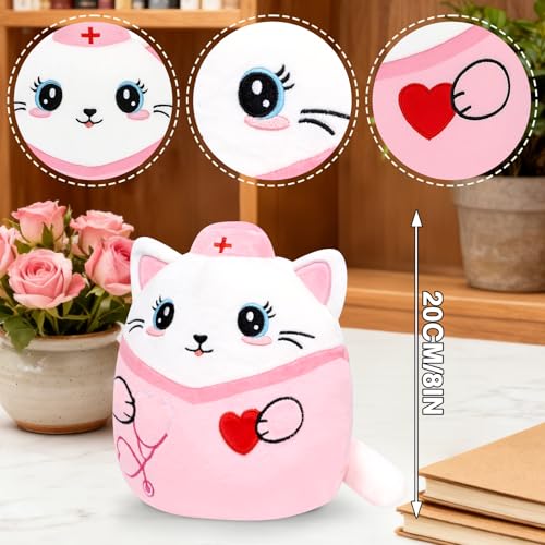 Nurse Cat Plush Toy - 8 Inch Soft Cuddly Gift for Nurses