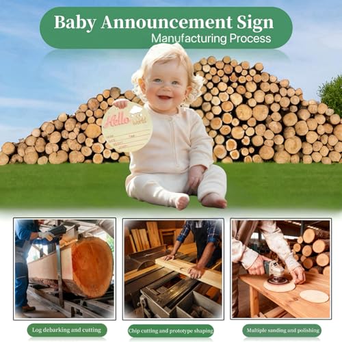 Personalized Hello World Newborn Announcement Sign - 5.9" Wooden Keepsake