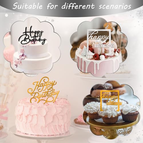 30PCS Happy Birthday Cake Toppers - Acrylic Double-Sided Set