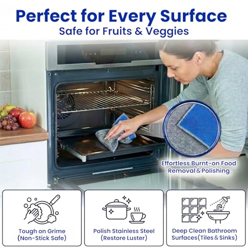 10 Pack Reusable Microfiber Dishcloths 9.84" x 9.84" - Non-Scratch, Odor-Free Kitchen Cleaning Rags