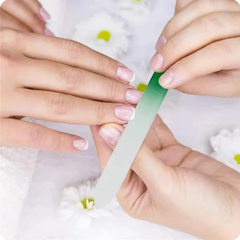 Aoshang 3 Pack Glass Nail Files with Cases Crystal Double Sided