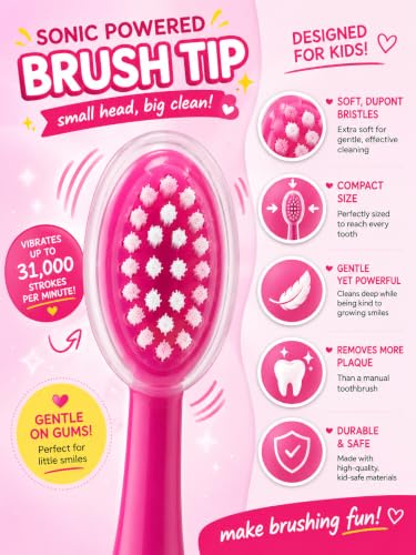 Brush Buddies Barbie Electric Toothbrush for Kids, Soft Bristles & Sonic Power