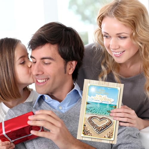 Happy Father's Day Card for Husband from Wife - Romantic Beach Design