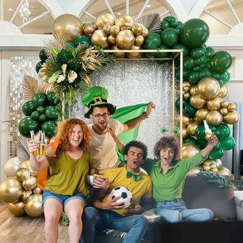 60pcs Green & Gold Latex Balloons for Parties & Celebrations