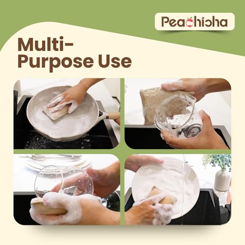 Reusable Bamboo Dish Sponges - Eco-Friendly Kitchen Cleaning Pads, Pack of 10