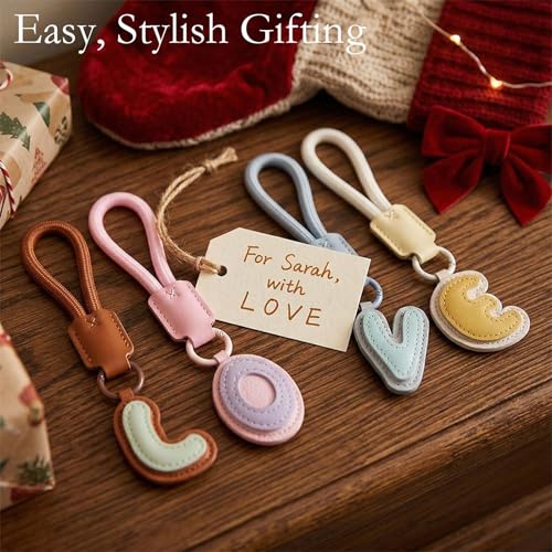 Fizzlup 3D Bubble Letter Keychain - Trendy PU Leather Charm